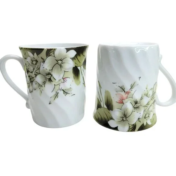 Sorelle Floral Coffee Mug Tea Cup Set Floral Fine Porcelain China Pretty! PD001 - Picture 5 of 10